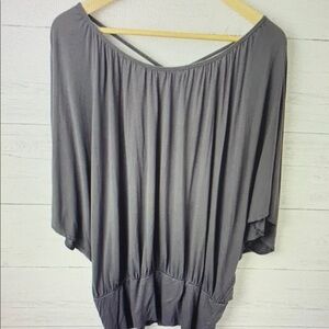 Gray Short Sleeve Women's Top